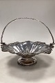 European Silver 
Plate Basket 
with handle 
Flower motif
