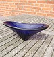 Holmegaard Danish art-glass, oval table bowl of dark blue glass