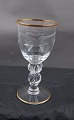 Seagull glassware with gold rim from Denmark. 
White winw glasses, clear 12.5cm