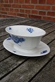 Blue Flower Angular Danish porcelain, oval sauce-boats on fixed stand