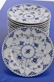 Royal Copenhagen Blue fluted full lace  Twelve plates 1086