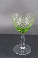 Wien Antik Gläser  mit Knopf am Stiel, von Lyngby 
Glas-Werk, Dänemark. Grüne Weisswein Gläser 12cm