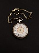 Silver pocket 
watch with 
chain