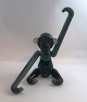 Lundin Antique 
præsenterer: 
Holmegaard.
 Kay Bojesen 
sort glas abe. 
Højde 20,5 cm.