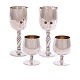 Set of four sterlingsilver cups made by Holmsted, Denmark. H: 18 & 9cm. W: 
1.068gr