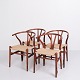 Osted Antik & 
Design 
presents: 
Set of 
Four 
Wishbone-Chairs 
- Model CH24 - 
Mahogany & 
Natural Wicker 
- Hans J. ...