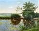 Pegasus – Kunst - Antik - Design präsentiert: Petersen, Julius (1851 - 1911) Dänemark: Enten in einem See.