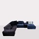 Osted Antik & Design präsentiert: Komplettes Eilersen Modulsofa aus Blauem Stoff mit Kissen