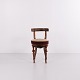 Osted Antik & Design präsentiert: Kleiner Klavierstuhl aus Poliertem Nussbaum mit Intarsien von 1880