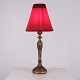Osted Antik & Design präsentiert: Tischlampe aus Vergoldetem Holz mit Schnitzereien und Original Rotem ...