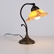 Osted Antik & Design präsentiert: Antike Schreibtischlampe aus Schmiedeeisen mit Gelbem Mattglas im Art Nouveau ...