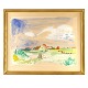 Aabenraa Antikvitetshandel präsentiert: Jens Søndergaard, 1895-1957, Wasserfarbe. Die Landschaft bei Fjaltring ...