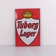 Osted Antik & Design präsentiert: Tuborg Lager Emailschild mit Königskrone in Rot und Weiß