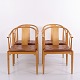 Osted Antik & Design präsentiert: Satz von 4 Hans J. Wegner China Chairs FH 4283 aus Kirschholz mit Leder von ...