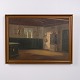 Osted Antik & Design präsentiert: Ölgemälde auf Leinwand mit Interieurmotiv im Goldrahmen 54,5 x 74 cm
