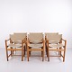 Osted Antik & Design präsentiert: Set Esszimmerstühle Modell J102 aus massiver Eiche und hellem Canvas von ...