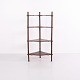 Osted Antik & Design präsentiert: Antikes Eckregal / Etagere aus Holz mit 4 Ablagen und Gedrechselten Säulen