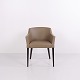Osted Antik & Design präsentiert: Armstuhl aus Beigem Kunstleder und Dunklem Holz