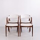 Osted Antik & Design präsentiert: Set aus 4 Kai Kristiansen Stühlen Modell 31 aus Teak und Weißem Leder 1960er ...