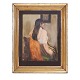Aabenraa Antikvitetshandel präsentiert: Carl Fischer, 1887-1962, AquarellMotiv in Form einer sitzenden Frau. ...
