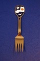 Antikkram präsentiert: Michelsen/Georg Jensen Weihnachtsgabel 2004 aus vergoldet Sterling Silber