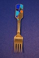 Antikkram präsentiert: Michelsen Weihnachtsgabel 1990 aus vergoldet dänisch Sterlingsilber.