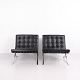 Osted Antik & Design präsentiert: Paar Ludwig Mies van der Rohe Barcelona Sessel aus Schwarzem Leder KnollStudio