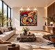 MR Retro Design präsentiert: Exklusives und farbenfrohes Originalkunstwerk von Birte Nørgaard – 140 x 140 cm. ...