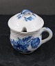 Blue Flower Curved Danish porcelain. Mustard pot & cover No 1594