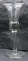 Bell glasses (Klokkeglas) by Holmegaard glasworks, Denmark. Schnapps glasses, clear 14.5cm & 14.8cm