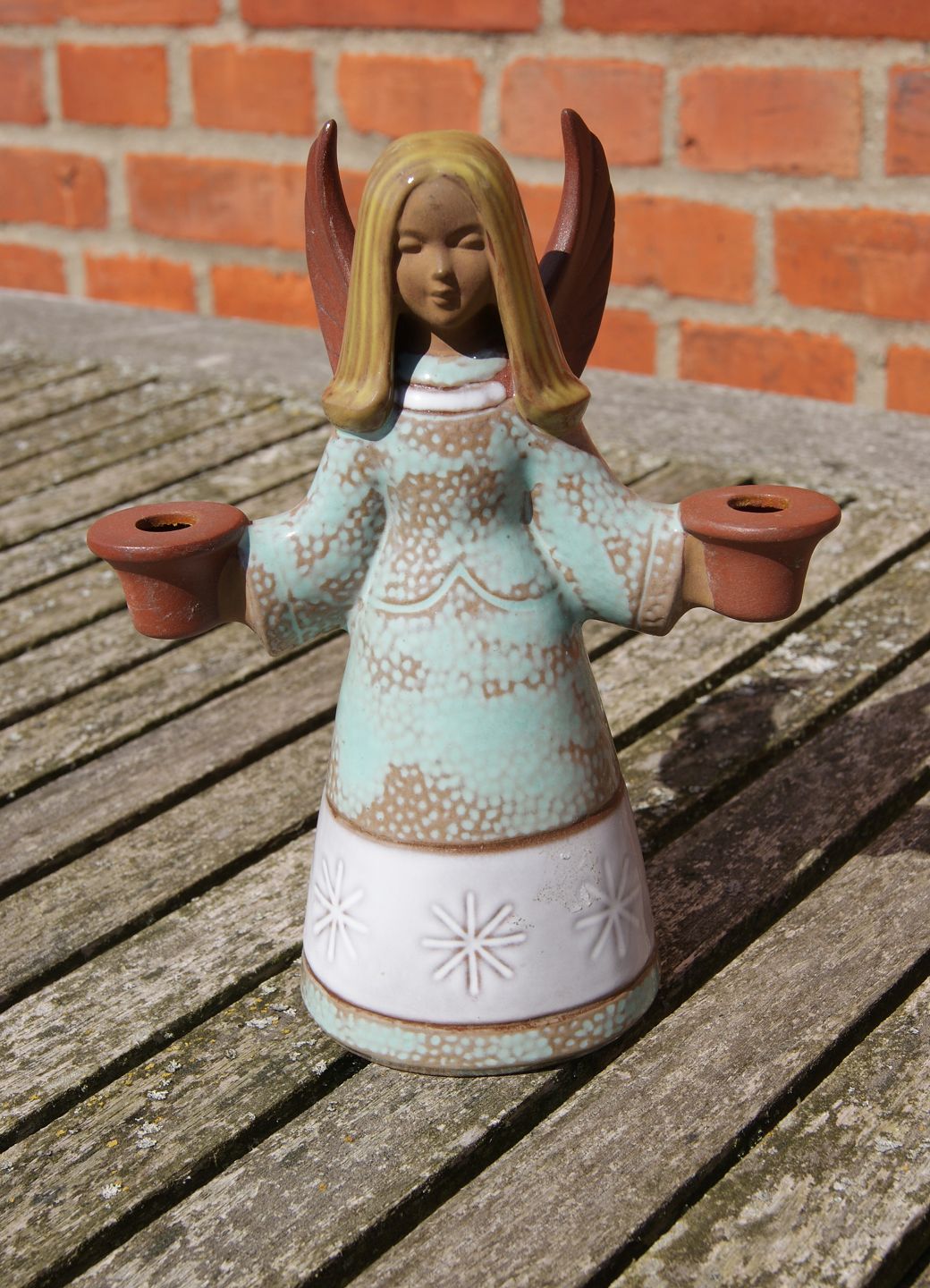 Antikkram - Goebel Keramik Figur Deutschland, Engel für 2 Kerzen HX 327 von  1966