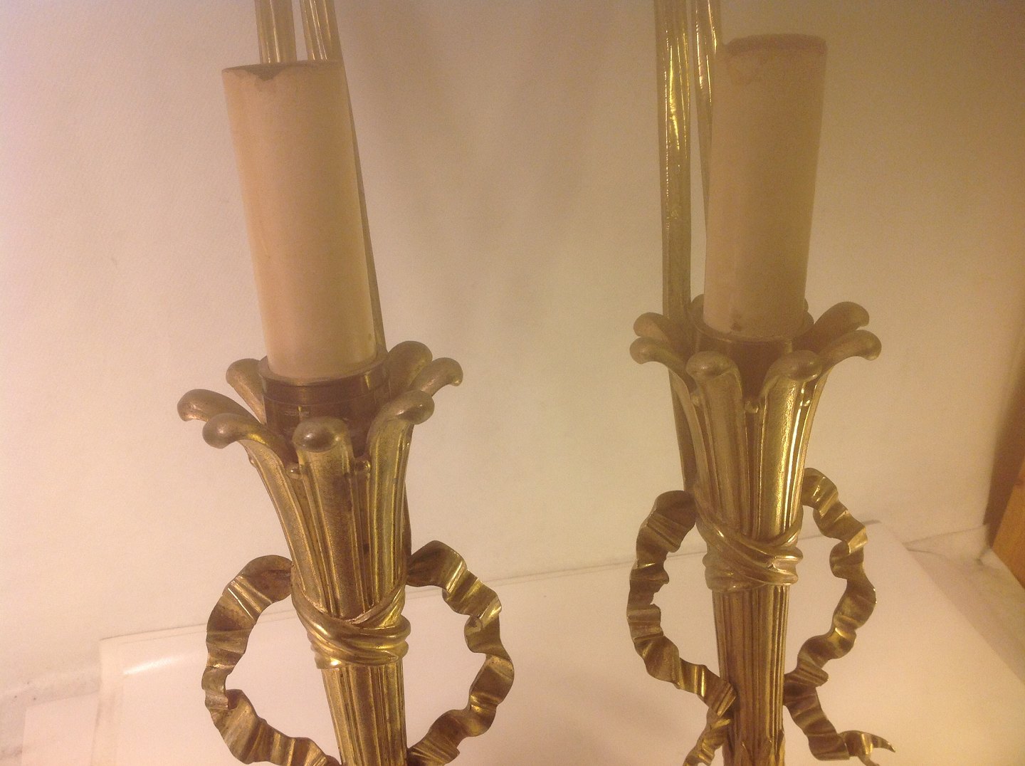 Antiknetz De Wandlampen In Form Von Fackeln Aus Bronze Mit