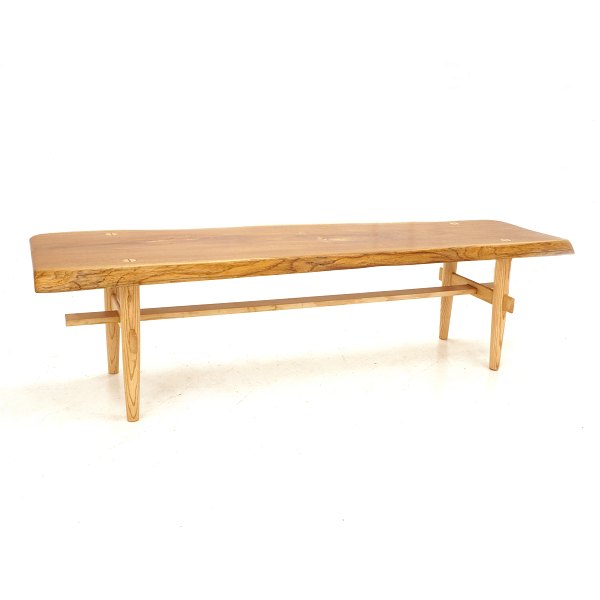 Danish design: Bench, teak and ash. Denmark circa 1970. H: 51cm. L: 180cm. W: 
51cm