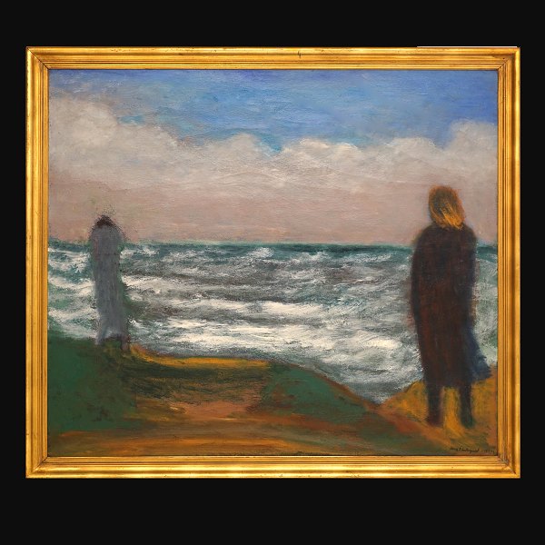 Jens Søndergaard, 1895-1957, Öl auf Leinen. "Sturm. Das Meer". Signiert und 
datiert 1947-53. Ausgestellt: Künstlerverband, Oslo 1949. Lichtmasse: 116x134cm. 
Mit Rahmen: 130x148cm