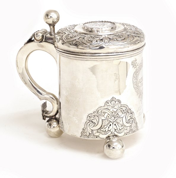 Børge Mikkelsen, 1738-68, Aalborg: Deckelhumpen aus Silber. H: 16,8cm. G: 691gr