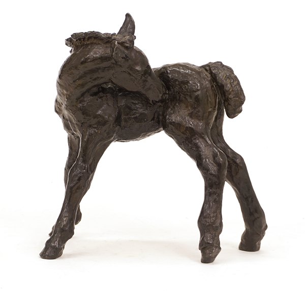 Gudrun Lauesen for Just Andersen. Standing horse, Diskometal. D2333. H: 29cm