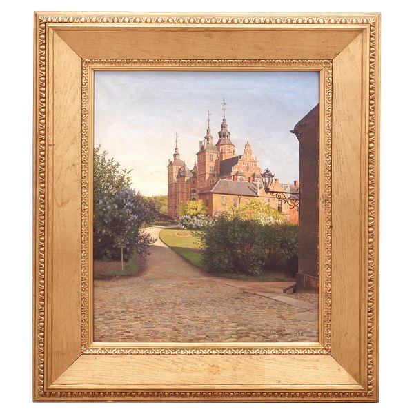 Josef Theodor Hansen, 1848-1912, Öl auf Leinen. Schloss Rosenborg 1894. 
Lichtmasse: 62x50cm. Mit Rahmen: 90x78cm