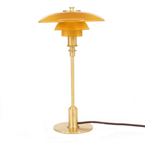 poul Henningsen: PH 2/1 Tischlampe mit Messinggestell. H: 38cm