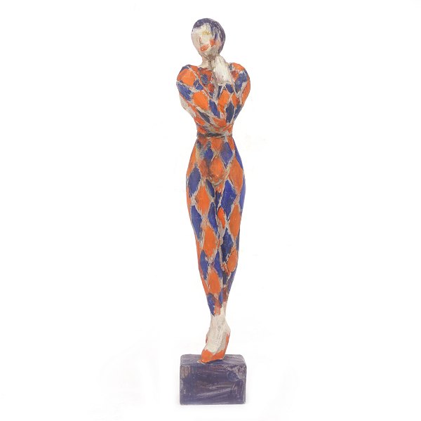 Thorvald Pedersen, 1899-1988, Holzfigur.
H: 37cm. B: 6,5cm