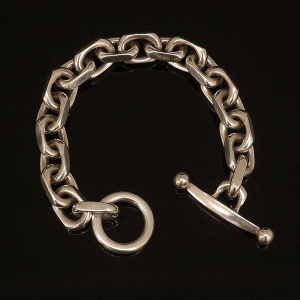 Kräftiges Anker Armband aus Sterlingsilber von F. Hingelberg, Dänemark. L: 20cm. 
G: 77gr