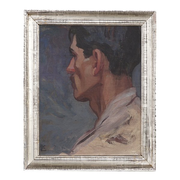 Käte Lassen, Flensburg, 1880-1956, Portrait of an Italian. Signed Paris circa 
1908-09. Oil on wood. Visible size: 39x31cm. With frame: 47x39cm