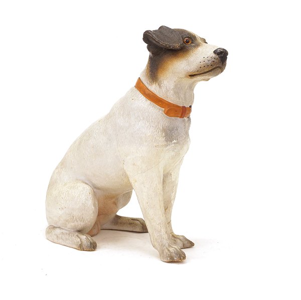 A large ceramic dog. Austria circa 1880. H: 32cm