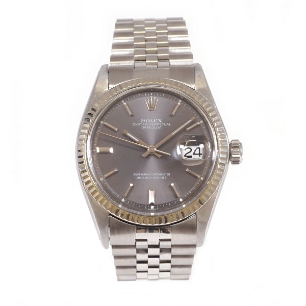 Rolex Oyster Perpetual Datejust, steel and whitegold. Ref. 1601. Calibre 1570. 
Circa 1970. D: 36mm