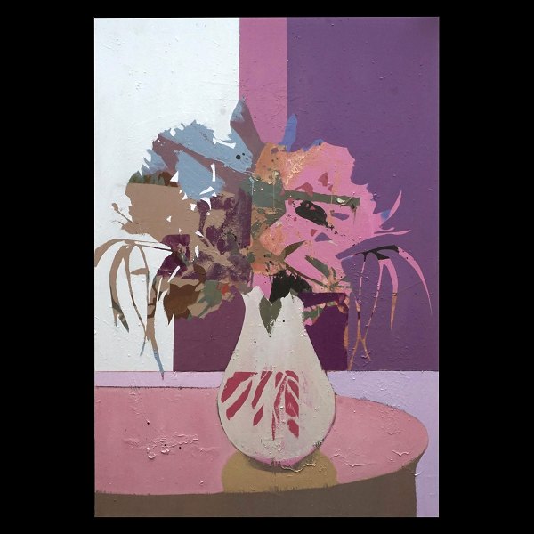 Lars Tygesen, b. 1979, oil on canvas. "Flowers". Signed and dated 2022. Size: 
220x150cm