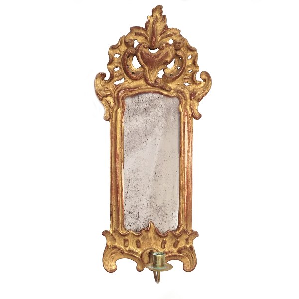 Northgerman gilt Rococo mirror. Denmark circa 1760. Size: 52x23cm