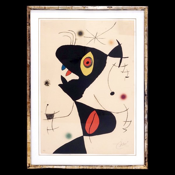 Joan Miró, 1893-1983, litograph printed in colors. Signed and numbered 48/75. 
1973. Visible size: 88x61cm. With frame: 107x79cm