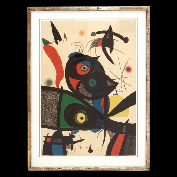 Joan Miró, 1893-1983, litograph printed in colors. Signed and numbered 48/75. 
1973. Visible size: 88x61cm. With frame: 107x79cm