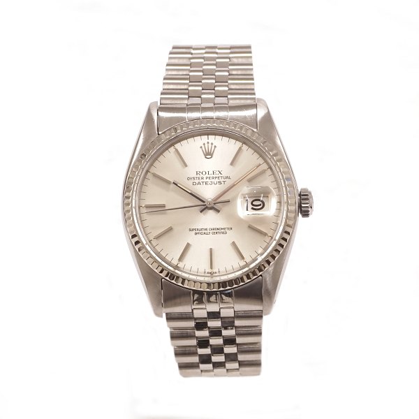 Rolex Oyster Perpetual Datejust Ref. 16014, Stahl. Wird mit Box und Zertifikat 
datiert 7/12 1979 geliefert. D: 36mm