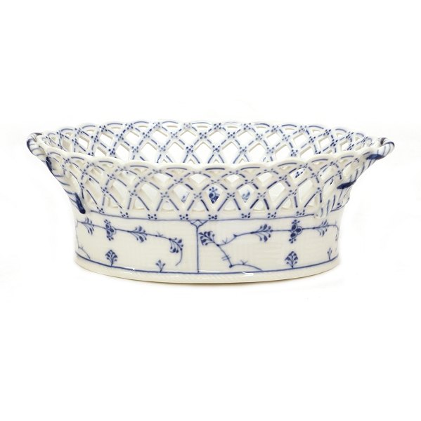 Royal Copenhagen Zwiebelmusster Flechtschale 1055. 1. Gang. H: 9cm. L: 26cm