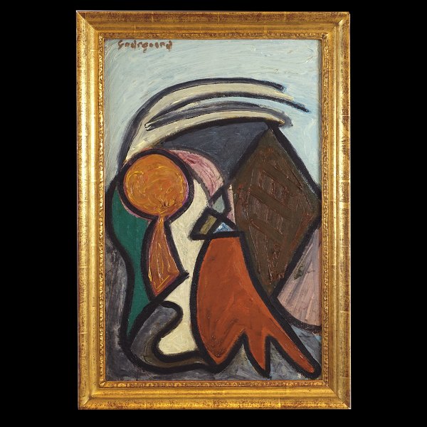 Paul Gadegaard, 1920-92, Öl auf Leinen. Komposition. Signiert und datiert 1948. 
Lichtmasse: 43x27cm. Mit Rahmen: 50x34cm